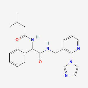 molecular formula C22H25N5O2 B7168093 N-[2-[(2-imidazol-1-ylpyridin-3-yl)methylamino]-2-oxo-1-phenylethyl]-3-methylbutanamide 