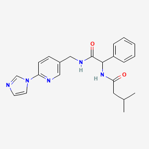 molecular formula C22H25N5O2 B7168097 N-[2-[(6-imidazol-1-ylpyridin-3-yl)methylamino]-2-oxo-1-phenylethyl]-3-methylbutanamide 
