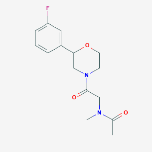 molecular formula C15H19FN2O3 B7168197 N-[2-[2-(3-fluorophenyl)morpholin-4-yl]-2-oxoethyl]-N-methylacetamide 