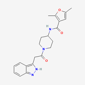 molecular formula C21H24N4O3 B7168231 N-[1-[2-(2H-indazol-3-yl)acetyl]piperidin-4-yl]-2,5-dimethylfuran-3-carboxamide 