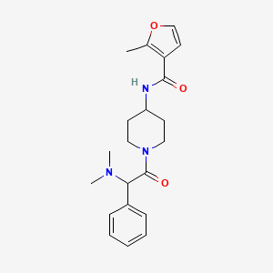 molecular formula C21H27N3O3 B7168248 N-[1-[2-(dimethylamino)-2-phenylacetyl]piperidin-4-yl]-2-methylfuran-3-carboxamide 