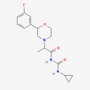 molecular formula C17H22FN3O3 B7168355 N-(cyclopropylcarbamoyl)-2-[2-(3-fluorophenyl)morpholin-4-yl]propanamide 