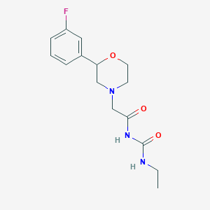 molecular formula C15H20FN3O3 B7168379 N-(ethylcarbamoyl)-2-[2-(3-fluorophenyl)morpholin-4-yl]acetamide 