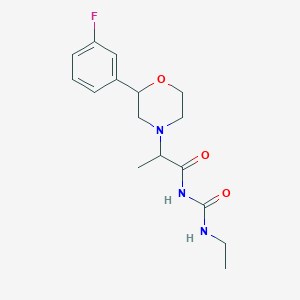 molecular formula C16H22FN3O3 B7168382 N-(ethylcarbamoyl)-2-[2-(3-fluorophenyl)morpholin-4-yl]propanamide 
