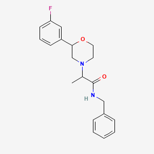 molecular formula C20H23FN2O2 B7168393 N-benzyl-2-[2-(3-fluorophenyl)morpholin-4-yl]propanamide 