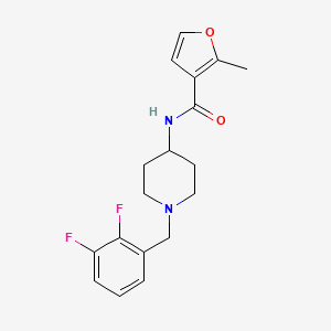 molecular formula C18H20F2N2O2 B7168404 N-[1-[(2,3-difluorophenyl)methyl]piperidin-4-yl]-2-methylfuran-3-carboxamide 