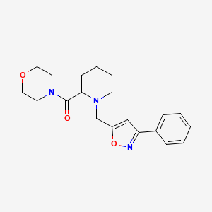 molecular formula C20H25N3O3 B7168442 Morpholin-4-yl-[1-[(3-phenyl-1,2-oxazol-5-yl)methyl]piperidin-2-yl]methanone 