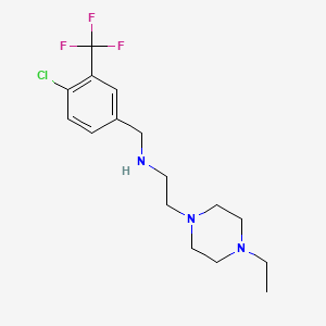 molecular formula C16H23ClF3N3 B7168487 N-[[4-chloro-3-(trifluoromethyl)phenyl]methyl]-2-(4-ethylpiperazin-1-yl)ethanamine 