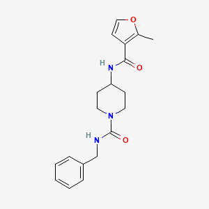 molecular formula C19H23N3O3 B7168511 N-benzyl-4-[(2-methylfuran-3-carbonyl)amino]piperidine-1-carboxamide 