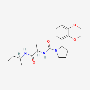 molecular formula C20H29N3O4 B7168548 N-[1-(butan-2-ylamino)-1-oxopropan-2-yl]-2-(2,3-dihydro-1,4-benzodioxin-5-yl)pyrrolidine-1-carboxamide 