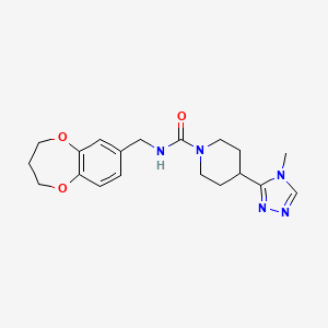 molecular formula C19H25N5O3 B7168562 N-(3,4-dihydro-2H-1,5-benzodioxepin-7-ylmethyl)-4-(4-methyl-1,2,4-triazol-3-yl)piperidine-1-carboxamide 