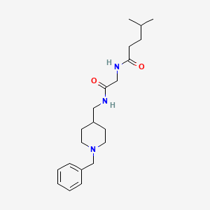 molecular formula C21H33N3O2 B7168588 N-[2-[(1-benzylpiperidin-4-yl)methylamino]-2-oxoethyl]-4-methylpentanamide 