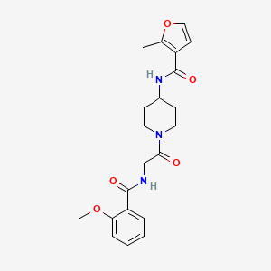 molecular formula C21H25N3O5 B7168610 N-[1-[2-[(2-methoxybenzoyl)amino]acetyl]piperidin-4-yl]-2-methylfuran-3-carboxamide 