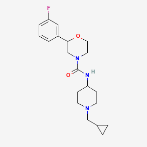 molecular formula C20H28FN3O2 B7168657 N-[1-(cyclopropylmethyl)piperidin-4-yl]-2-(3-fluorophenyl)morpholine-4-carboxamide 