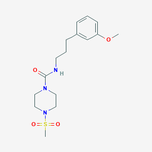 molecular formula C16H25N3O4S B7168675 N-[3-(3-methoxyphenyl)propyl]-4-methylsulfonylpiperazine-1-carboxamide 