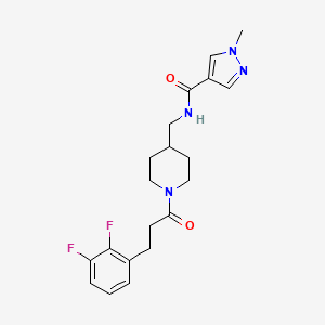 molecular formula C20H24F2N4O2 B7168686 N-[[1-[3-(2,3-difluorophenyl)propanoyl]piperidin-4-yl]methyl]-1-methylpyrazole-4-carboxamide 