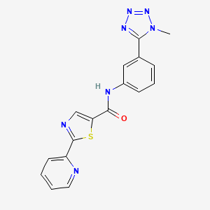 molecular formula C17H13N7OS B7168697 N-[3-(1-methyltetrazol-5-yl)phenyl]-2-pyridin-2-yl-1,3-thiazole-5-carboxamide 