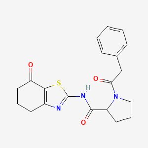 molecular formula C20H21N3O3S B7168772 N-(7-oxo-5,6-dihydro-4H-1,3-benzothiazol-2-yl)-1-(2-phenylacetyl)pyrrolidine-2-carboxamide 