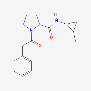 molecular formula C17H22N2O2 B7168840 N-(2-methylcyclopropyl)-1-(2-phenylacetyl)pyrrolidine-2-carboxamide 