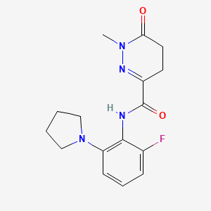 molecular formula C16H19FN4O2 B7168896 N-(2-fluoro-6-pyrrolidin-1-ylphenyl)-1-methyl-6-oxo-4,5-dihydropyridazine-3-carboxamide 