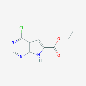 molecular formula C9H8ClN3O2 B071689 Ethyl 4-chloro-7H-pyrrolo[2,3-d]pyrimidine-6-carboxylate CAS No. 187725-00-4