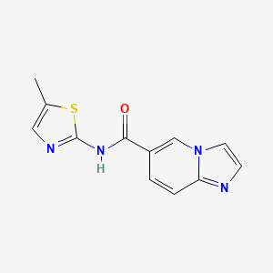 molecular formula C12H10N4OS B7168912 N-(5-methyl-1,3-thiazol-2-yl)imidazo[1,2-a]pyridine-6-carboxamide 