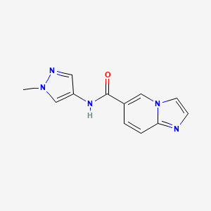molecular formula C12H11N5O B7168950 N-(1-methylpyrazol-4-yl)imidazo[1,2-a]pyridine-6-carboxamide 
