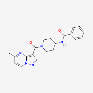 molecular formula C20H21N5O2 B7168979 N-[1-(5-methylpyrazolo[1,5-a]pyrimidine-3-carbonyl)piperidin-4-yl]benzamide 