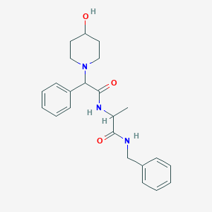 molecular formula C23H29N3O3 B7168985 N-benzyl-2-[[2-(4-hydroxypiperidin-1-yl)-2-phenylacetyl]amino]propanamide 