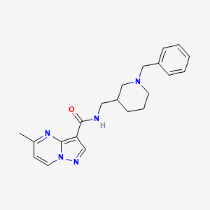 molecular formula C21H25N5O B7169043 N-[(1-benzylpiperidin-3-yl)methyl]-5-methylpyrazolo[1,5-a]pyrimidine-3-carboxamide 