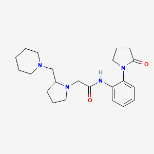 molecular formula C22H32N4O2 B7169158 N-[2-(2-oxopyrrolidin-1-yl)phenyl]-2-[2-(piperidin-1-ylmethyl)pyrrolidin-1-yl]acetamide 