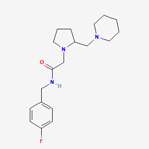 molecular formula C19H28FN3O B7169170 N-[(4-fluorophenyl)methyl]-2-[2-(piperidin-1-ylmethyl)pyrrolidin-1-yl]acetamide 