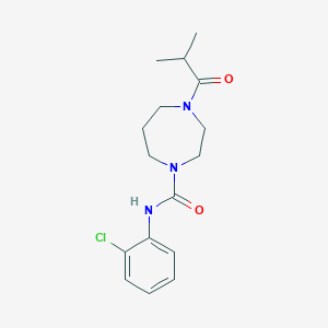 molecular formula C16H22ClN3O2 B7169215 N-(2-chlorophenyl)-4-(2-methylpropanoyl)-1,4-diazepane-1-carboxamide 