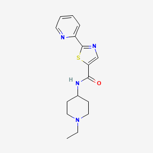 molecular formula C16H20N4OS B7169279 N-(1-ethylpiperidin-4-yl)-2-pyridin-2-yl-1,3-thiazole-5-carboxamide 