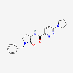 molecular formula C20H23N5O2 B7169311 N-(1-benzyl-2-oxopyrrolidin-3-yl)-6-pyrrolidin-1-ylpyridazine-3-carboxamide 
