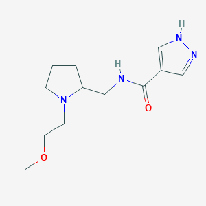 molecular formula C12H20N4O2 B7169325 N-[[1-(2-methoxyethyl)pyrrolidin-2-yl]methyl]-1H-pyrazole-4-carboxamide 
