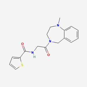 molecular formula C17H19N3O2S B7169341 N-[2-(1-methyl-3,5-dihydro-2H-1,4-benzodiazepin-4-yl)-2-oxoethyl]thiophene-2-carboxamide 