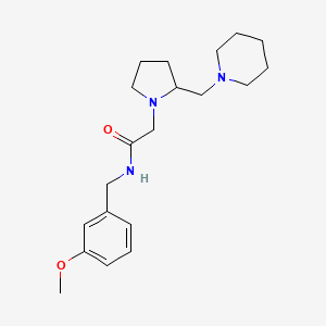 molecular formula C20H31N3O2 B7169348 N-[(3-methoxyphenyl)methyl]-2-[2-(piperidin-1-ylmethyl)pyrrolidin-1-yl]acetamide 
