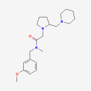 molecular formula C21H33N3O2 B7169352 N-[(3-methoxyphenyl)methyl]-N-methyl-2-[2-(piperidin-1-ylmethyl)pyrrolidin-1-yl]acetamide 