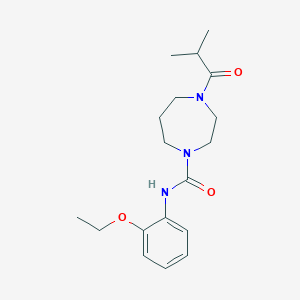 molecular formula C18H27N3O3 B7169359 N-(2-ethoxyphenyl)-4-(2-methylpropanoyl)-1,4-diazepane-1-carboxamide 