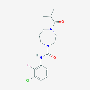 molecular formula C16H21ClFN3O2 B7169364 N-(3-chloro-2-fluorophenyl)-4-(2-methylpropanoyl)-1,4-diazepane-1-carboxamide 