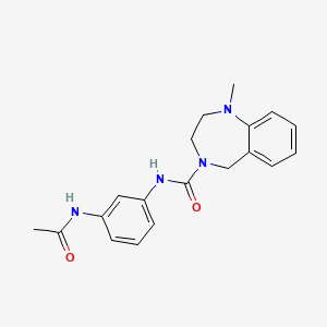 molecular formula C19H22N4O2 B7169371 N-(3-acetamidophenyl)-1-methyl-3,5-dihydro-2H-1,4-benzodiazepine-4-carboxamide 