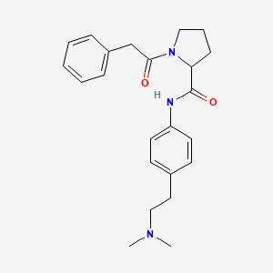 molecular formula C23H29N3O2 B7169412 N-[4-[2-(dimethylamino)ethyl]phenyl]-1-(2-phenylacetyl)pyrrolidine-2-carboxamide 