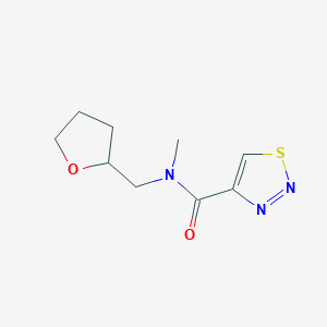 molecular formula C9H13N3O2S B7169500 N-methyl-N-(oxolan-2-ylmethyl)thiadiazole-4-carboxamide 