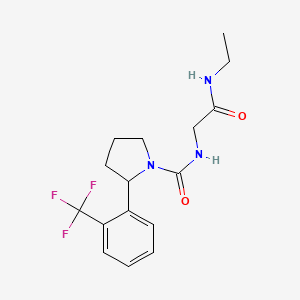 molecular formula C16H20F3N3O2 B7169501 N-[2-(ethylamino)-2-oxoethyl]-2-[2-(trifluoromethyl)phenyl]pyrrolidine-1-carboxamide 