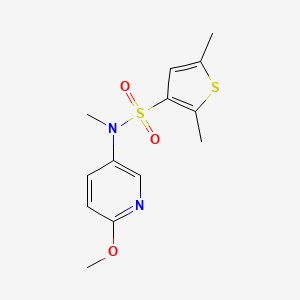molecular formula C13H16N2O3S2 B7169507 N-(6-methoxypyridin-3-yl)-N,2,5-trimethylthiophene-3-sulfonamide 