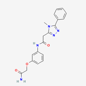 molecular formula C19H19N5O3 B7169541 N-[3-(2-amino-2-oxoethoxy)phenyl]-2-(4-methyl-5-phenyl-1,2,4-triazol-3-yl)acetamide 