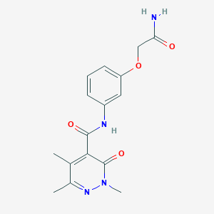 molecular formula C16H18N4O4 B7169548 N-[3-(2-amino-2-oxoethoxy)phenyl]-2,5,6-trimethyl-3-oxopyridazine-4-carboxamide 