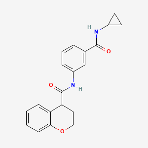 molecular formula C20H20N2O3 B7169561 N-[3-(cyclopropylcarbamoyl)phenyl]-3,4-dihydro-2H-chromene-4-carboxamide 