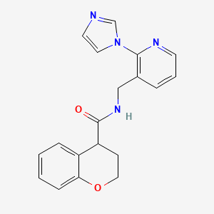 molecular formula C19H18N4O2 B7169581 N-[(2-imidazol-1-ylpyridin-3-yl)methyl]-3,4-dihydro-2H-chromene-4-carboxamide 